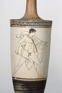 Attic White-Ground Lekythos; Possibly Tymbos Painter, Greek, Attic, active about 460 B.C., Athens, Greece; about 460 B.C