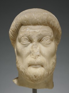 Portrait Head of a Man; Asia Minor; mid-5th century; Marble; 28.5 × 14.5 × 22.5 cm, 11 1,4 × 5 11,16 × 8 7,8 in