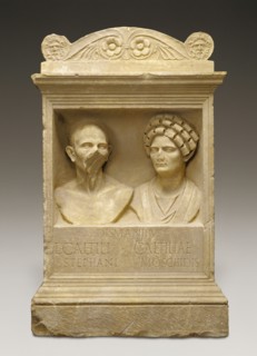 Tomb Altar of Caltilius and Caltilia; Roman Empire; 100 - 125; Marble; 128 × 80 × 63.5 cm, 50 3,8 × 31 1,2 × 25 in