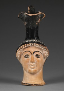 Woman with Arched Eyebrows; Sabouroff Class; Athens, Greece; about 470 B.C; Terracotta; 18.8 cm, 7 3,8 in
