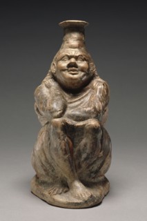 Plastic Vase in the Form of a Seated Slave; Asia Minor; 2nd - 1st century B.C; Terracotta; 27.5 × 15.3 cm, 10 13,16 × 6 in