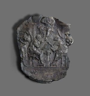 Plate with Relief Decoration; Eastern Mediterranean; 500-600; Silver; 45 x 28 cm, 2.5475 kg, 17 11,16 x 11 in., 5.6162 lb
