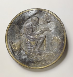 Plate with a Fisherman; Eastern Mediterranean; 500 - 600; Silver with gilding; 41.3 cm, 16 1,4 in