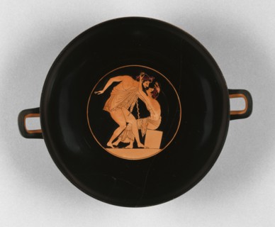 Wine Cup with Pentathletes; Attributed to Carpenter Painter, Greek, Attic, active 515 - 500 B.C., Athens, Greece; 510 - 500 B.