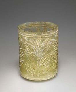 Leaf Beaker; Eastern Mediterranean, Roman Empire; 1st century; Glass; 7.3 × 6.4 cm, 2 7,8 × 2 1,2 in