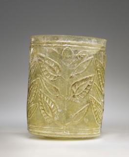 Leaf Beaker; Eastern Mediterranean, Roman Empire; 1st century; Glass; 7.3 × 6.4 cm, 2 7,8 × 2 1,2 in