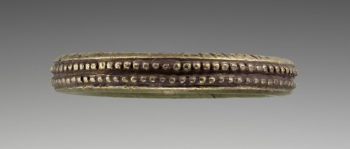 Ring Inscribed with a Dedication to Hera, Goddess of Marriage, Argolid, Greece; about 575 B.C; Gold; 2.2 cm, 7,8 in