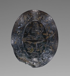 Engraved Gem; Roman Empire; 1st - 4th century; Bloodstone Ringstone; 1.4 x 1.1 cm, 9,16 x 7,16 in