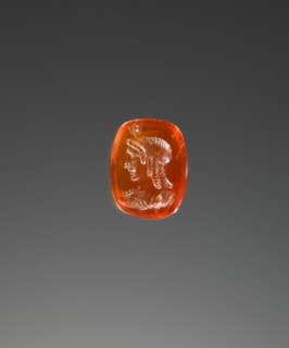 Engraved Gem; Italy; mid-1st century B.C; Carnelian; 1 × 0.8 × 0.3 cm, 3,8 × 5,16 × 1,8 in