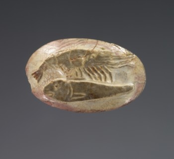 Cameo Gem; 1st century; Sardonyx(?, discolored brown on white-pink; 2.9 × 0.6 cm, 1 1,8 × 1,4 in