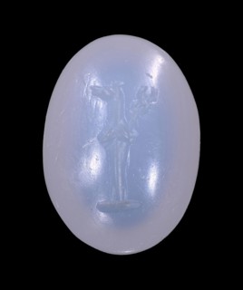 Engraved Gem; Mediterranean; 2nd - 4th century; Chalcedony, blue-gray; 1.3 x 0.9 x 0.6 cm, 1,2 x 3,8 x 1,4 in
