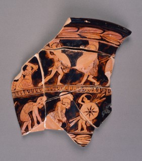 Attic Red-Figure Calyx Krater Fragment; Athens, Greece; about 430 B.C; Terracotta