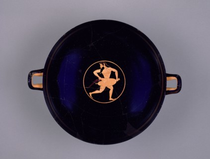 Wine Cup with a Satyr; Oltos, Greek, Attic, active about 525 - 500 B.C., Athens, Greece; about 520 - 510 B.C; Terracotta