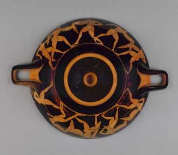 Wine Cup with a Dancing Reveler; Ambrosios Painter, Greek, Attic, active 510 - 500 B.C., Athens, Greece; about 510 B.C