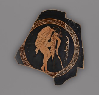 Attic Red-Figure Cup Type B Fragment; Attributed to Onesimos, Greek, Attic, active 500 - 480 B.C., Athens, Greece