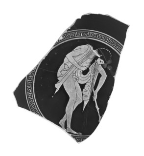 Attic Red-Figure Cup Type B Fragment; Onesimos, Greek, Attic, active 500 - 480 B.C., Athens, Greece; about 500 B.C; Terracotta