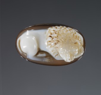 Cameo with a Lion; Roman Empire; 1st - 3rd century; Sardonyx; 2.3 × 1.4 × 1.1 cm, 7,8 × 9,16 × 7,16 in