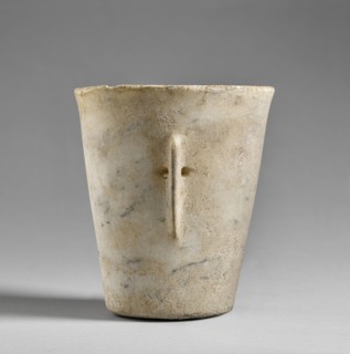 Beaker with Lug Handles; Cyclades, Greece; 3000 - 2800 B.C; Marble; 15.6 × 12.4 × 13.2 cm, 6 1,8 × 4 7,8 × 5 3,16 in