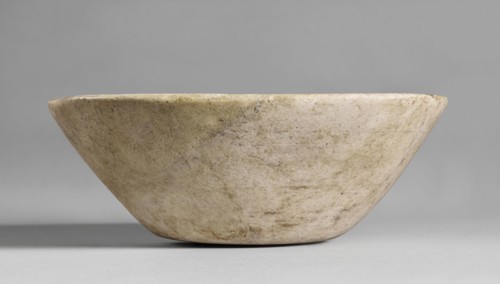 Bowl with a Lug Handle; Cyclades, Greece; 2700 - 2200 B.C; Marble; 12.1 × 31.8 cm, 4 3,4 × 12 1,2 in