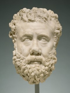 Head of a Bearded Man; Greece, ?, 200 - 225; Marble; 33.4 × 23 × 25.5 cm, 13 1,8 × 9 1,16 × 10 1,16 in
