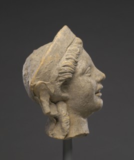 Head of a Male Banqueter; Tarentum, Taras, South Italy; 400 - 300 B.C; Terracotta; 17.5 × 14.5 × 12.6 cm