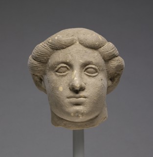 Head of a Man; Tarentum, Taras, South Italy; 425 - 400 B.C; Terracotta; 13.5 × 13.8 cm, 5 5,16 × 5 7,16 in