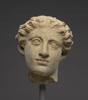 Head of a Youth; Tarentum, Taras, South Italy; 300 - 250 B.C; Terracotta; 16.5 × 13.1 cm, 6 1,2 × 5 3,16 in