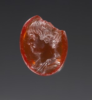 Engraved Gem; about 20; Honey-colored sard; 1.5 × 1.2 × 0.3 cm, 9,16 × 7,16 × 1,8 in