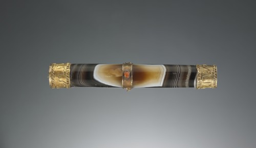 Pendant for a Chain; Iran, ?, 2nd - 1st century B.C; Agate, dark stone, rock crystal and gold