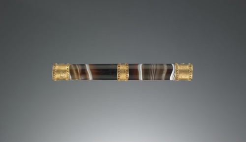 Pendant for a Chain; Iran, ?, 2nd - 1st century B.C; Agate, dark stone, rock crystal and gold