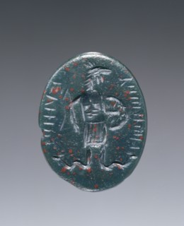 Engraved Gem; Italy; 2nd century; Heliotrope; 1.4 x 1.1 cm, 9,16 x 7,16 in