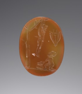 Engraved Gem; United States; 20th century?; Orange-Red Carnelian; 1.4 x 1.8 cm, 9,16 x 11,16 in