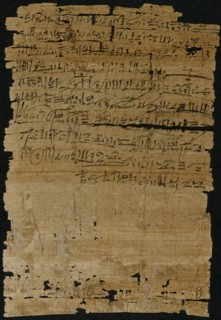 Fragment with Text and Vignettes; Egypt; 1200 - 1085 B.C; Papyrus and ink; 32.5 × 21.5 cm, 12 13,16 × 8 7,16 in