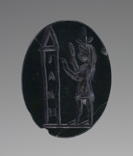 Engraved Gem, Roman Empire; 2nd - 4th century; Bloodstone; 1.6 x 1.3 cm, 5,8 x 1,2 in