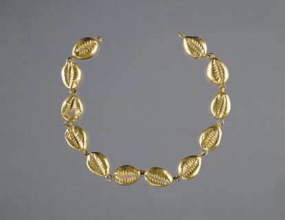 Gold Beads in the Shape of Cowrie Shells; Egypt; 220 - 100 B.C; Gold; 17 × 1.5 × 1.5 cm, 6 11,16 × 9,16 × 9,16 in