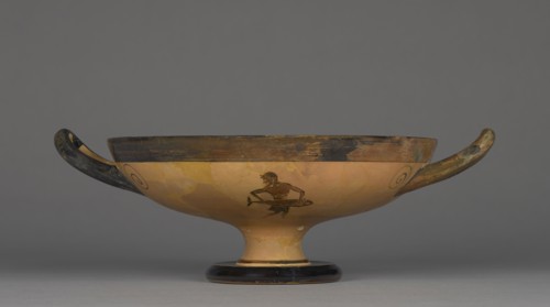 Wine Cup with a Fishmonger; Attributed to an artist close to the Theseus Painter, Greek, Attic, active about 510 - about 490 B.