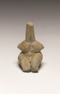 Seated Hermaphroditic Figure; Thessaly?, Greece; 6th - 5th millennium B.C; Terracotta; 7.4 × 4.6 × 5.5 cm
