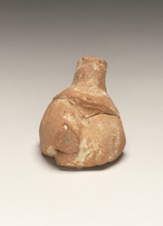 Torso of a Seated Female Figure; Thessaly?, Greece; 6th - 5th millennium B.C; Terracotta; 6.8 x 5.8 x 5.7 cm