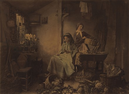 Preparing Spring Flowers for Market; Henry Peach Robinson, British, 1830 - 1901, and Nelson King Cherrill, French, active 1860s