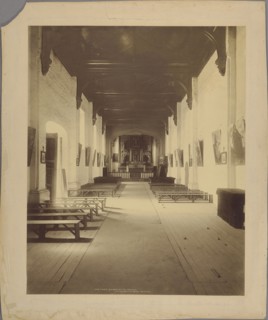 San Gabriel Mission; William Henry Jackson, American, 1843 - 1942, about 1890; Albumen silver print