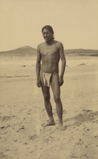 Native American Man; Frederick I. Monsen, American, 1865 - 1929, 1894 - 1906; Gelatin silver print; 47.1 x 29.2 cm