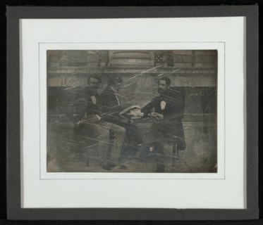 Group portrait of three men; Jean-Gabriel Eynard, Swiss, 1775 - 1863, 1850 - 1855; Daguerreotype
