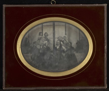 Group portrait of eight members of Eynard-Lullin's circle; Jean-Gabriel Eynard, Swiss, 1775 - 1863, 1842; Daguerreotype