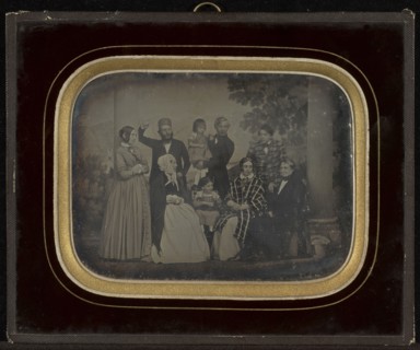 Group portrait of nine member of the Circle of Eynard-Lullin; Jean-Gabriel Eynard, Swiss, 1775 - 1863, about 1850