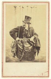 Self-Portrait as an Aeronaut; Nadar, Gaspard Félix Tournachon, French, 1820 - 1910, about 1863; Albumen silver print