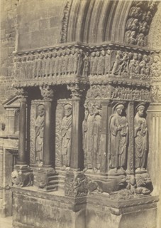 Left side of the Main Portal of Saint-Trophime with Evangelists and the Blessed, Arles; Charles Nègre, French, 1820 - 1880