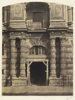 Entrance to the Imperial Library, the Louvre Palace, Paris; Bisson Frères, French, active 1840 - 1864, Paris, France
