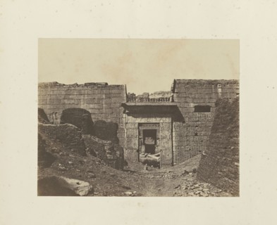 The Temple of Ramesses III, Medinet Habu; John Beasly Greene, American, born France, 1832 - 1856, 1855; Salted paper print