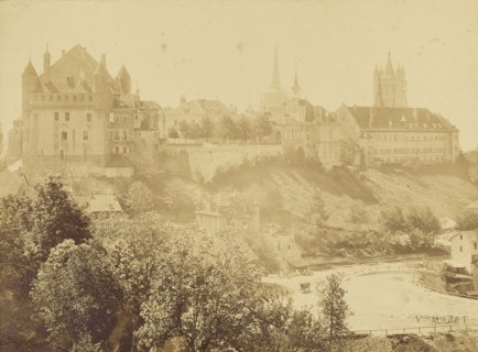 Lausanne. Vue du chateau; V. Muzet, French, active 1860s, Lausanne, Switzerland; 1860 - 1865; Albumen silver print