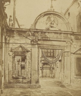 Facade of large building with archway; Domenico Bresolin, Italian, active Venice, Italy 1850s, and Carlo Ponti Italian, born